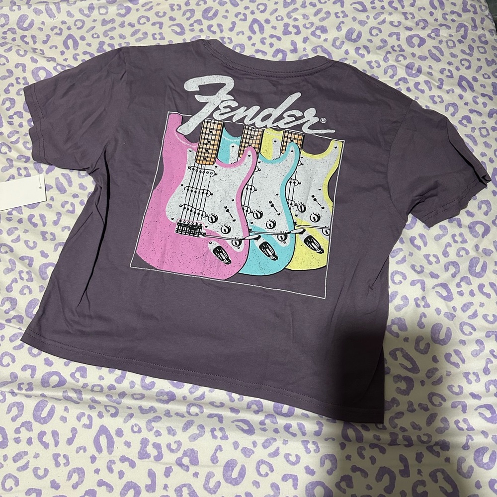 Fender Kids T-Shirt - Purple with Colorful Guitars